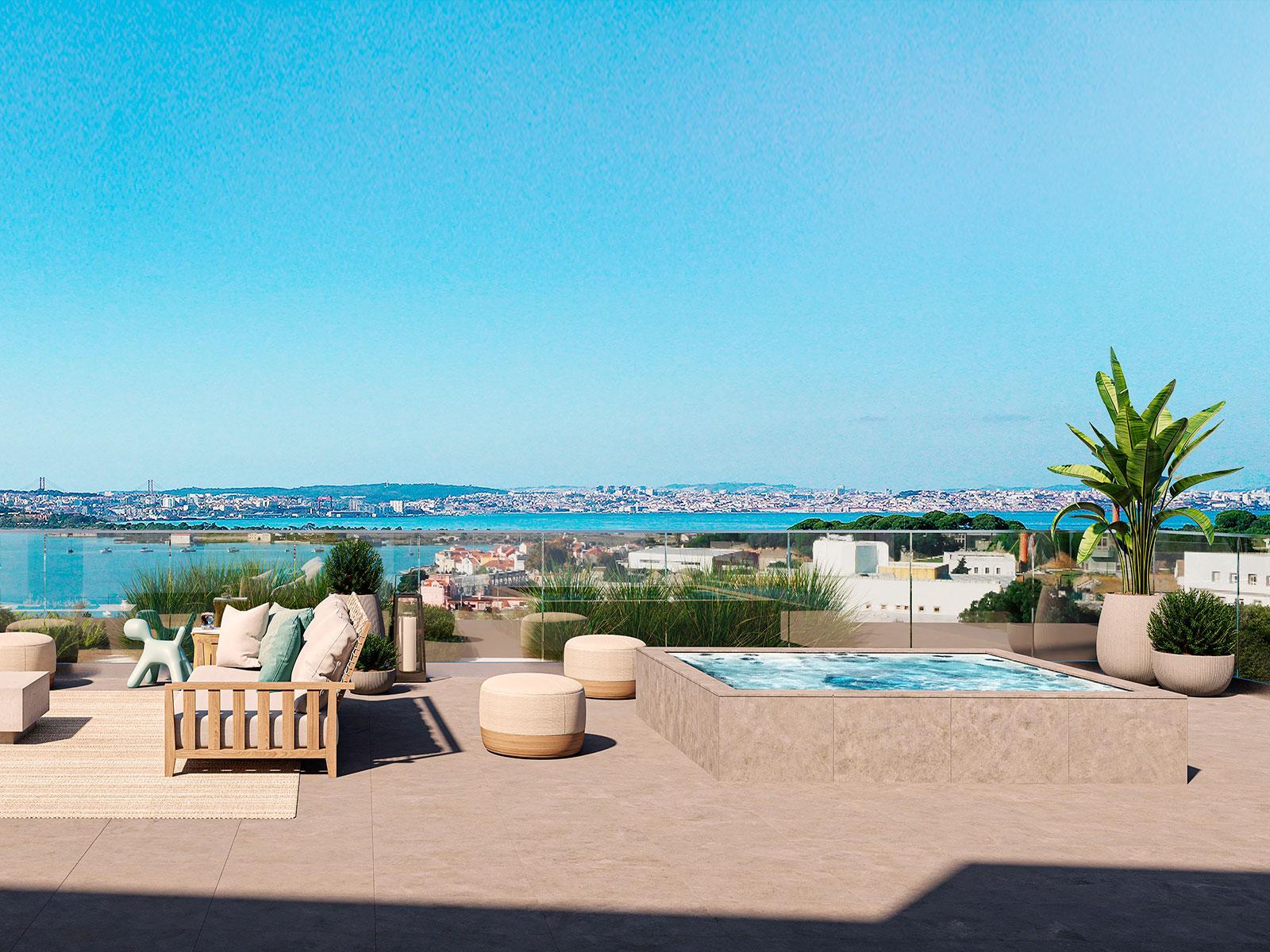 3-bedroom apartment with terrace and parking in Seixal