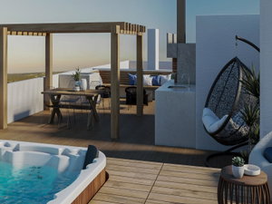2 bedroom penthouse with balcony in new development in Tavira