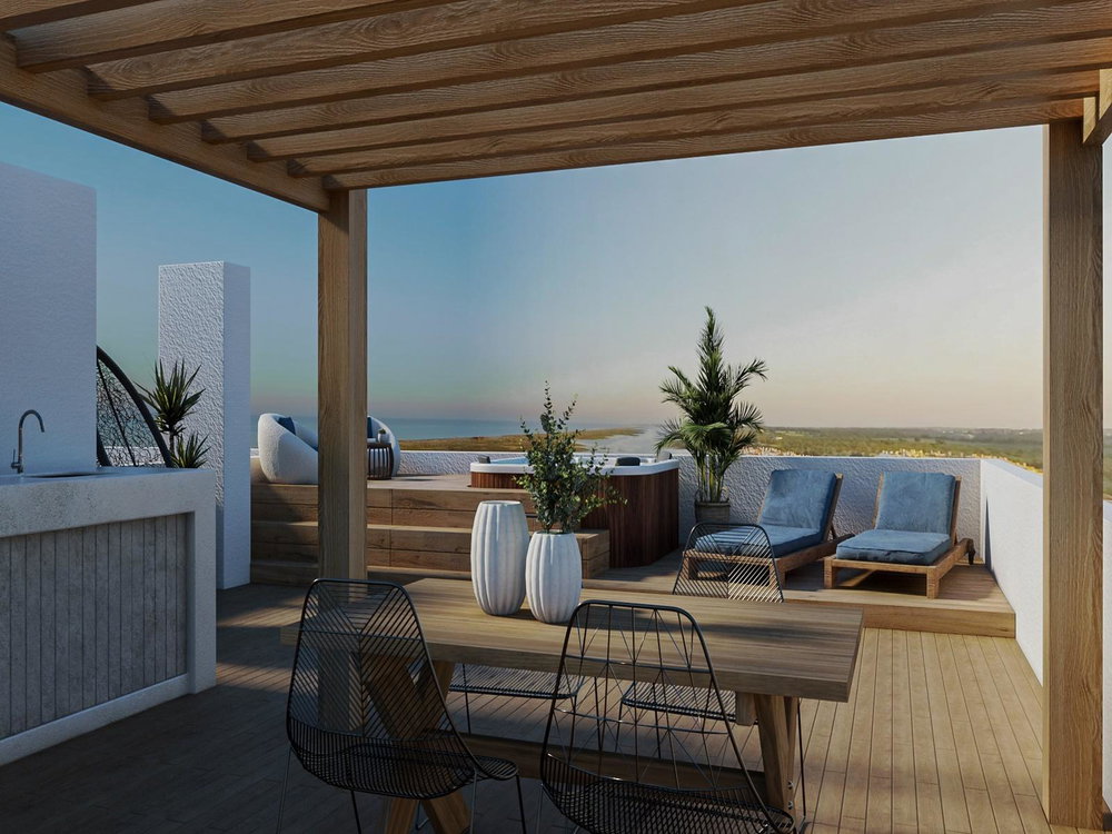 2 bedroom penthouse with balcony in new development in Tavira