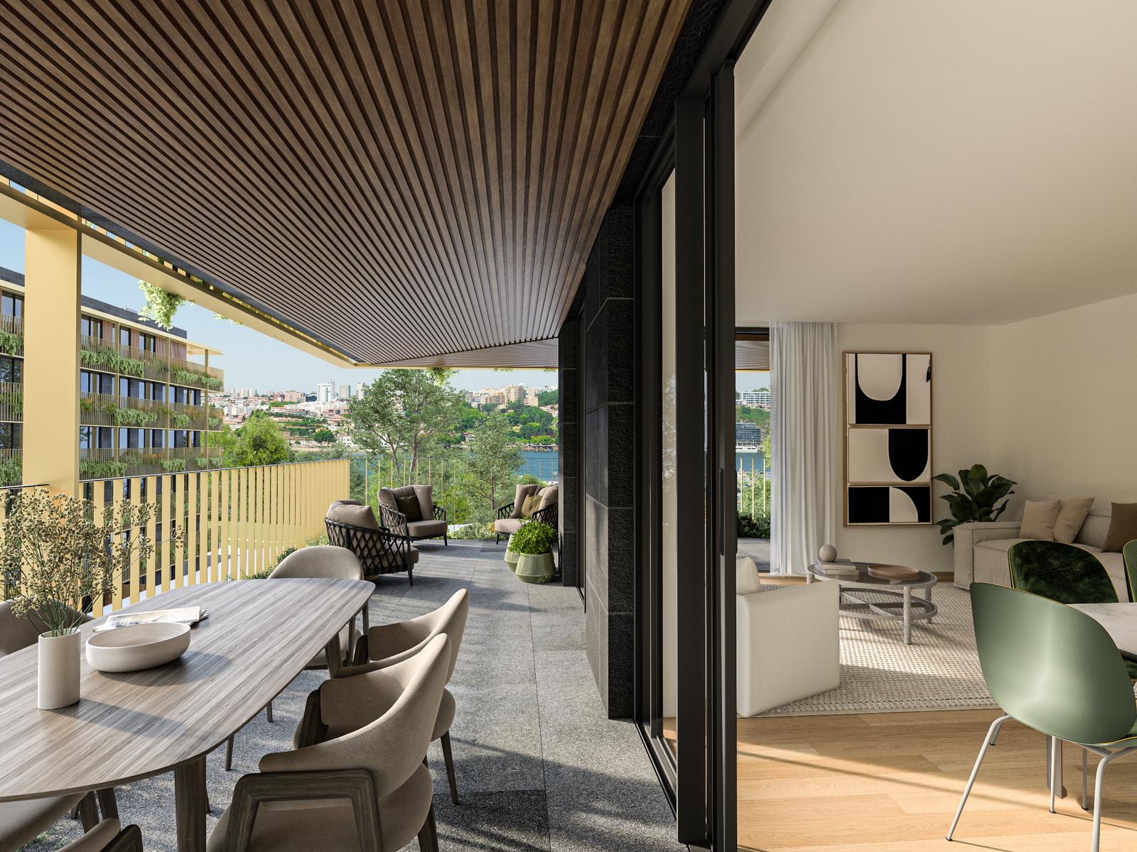 4 bedrooms apartment with outdoor area. next to the Douro Marina