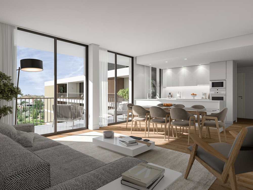 3 bedroom flat with balcony in new development in Carnaxide