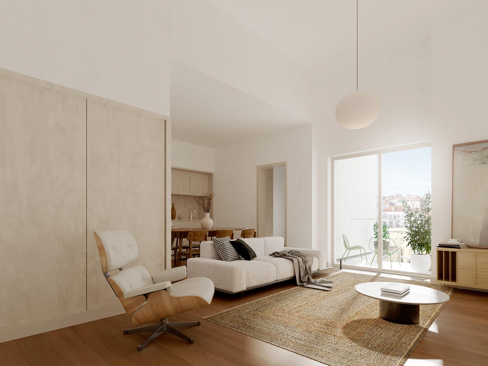 1 bedroom flat with balcony in a new development on Avenida Almirante Reis
