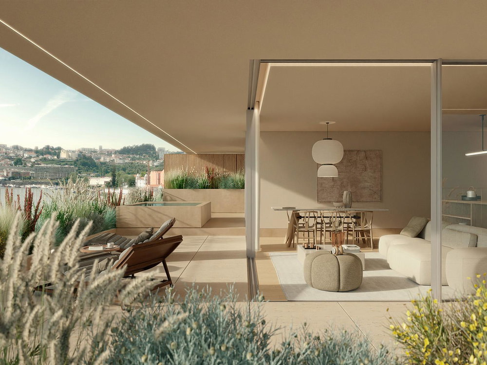 2 bedroom flat with river view and private pool