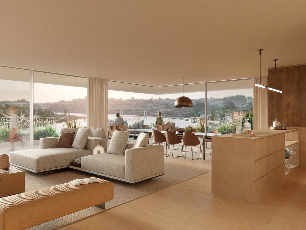2 bedroom flat with river view and private pool