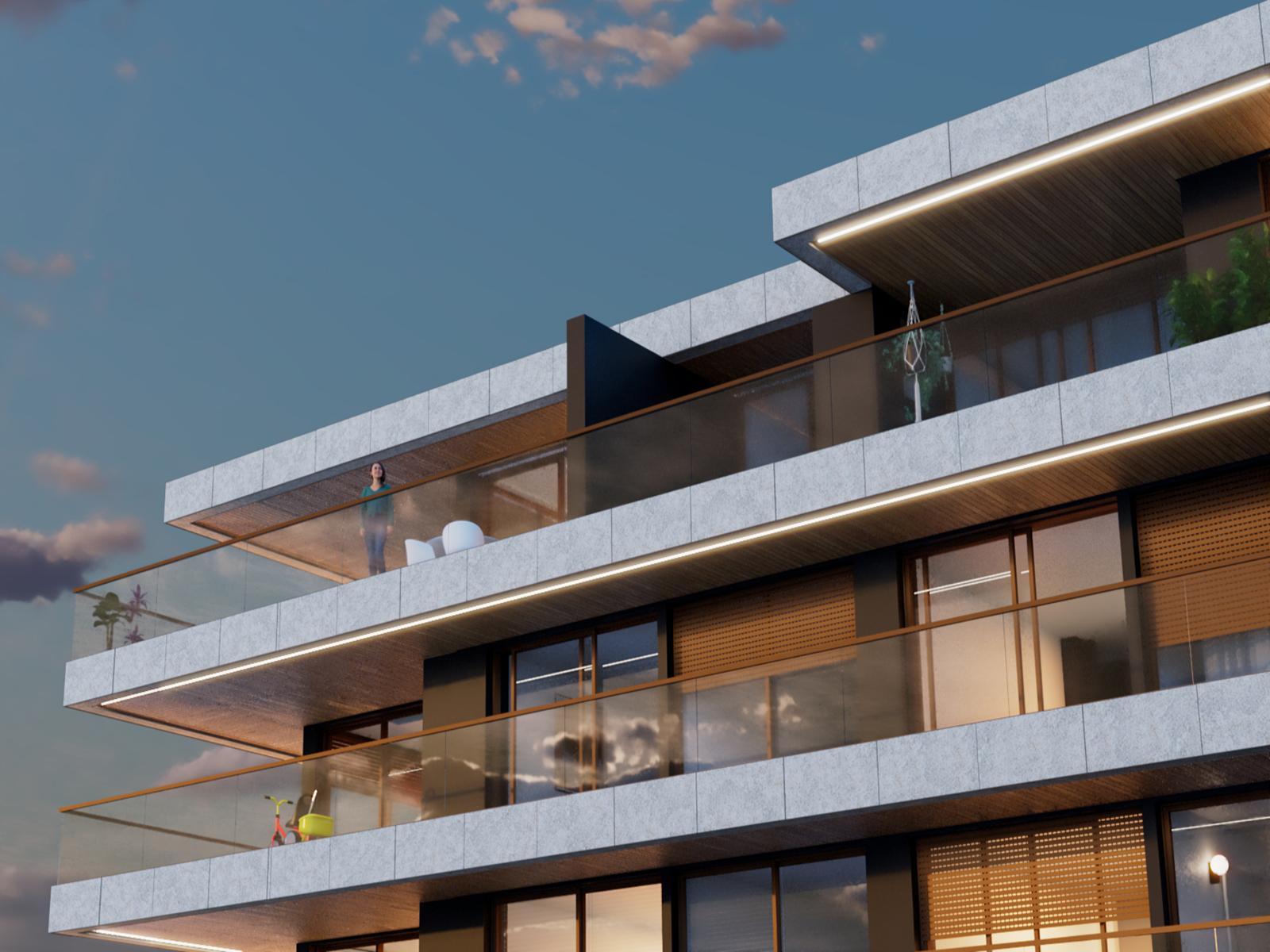 3 bedroom flat with balcony in a new development in Jamor