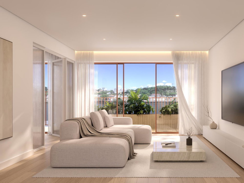 2 bedroom flat with outdoor area, next to the Douro River