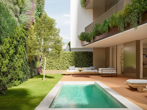 3 bedroom duplex flat with private pool, in a new development, in Boavista