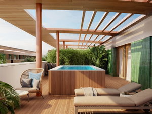 3 bedroom duplex flat with private pool, in a new development, in Boavista