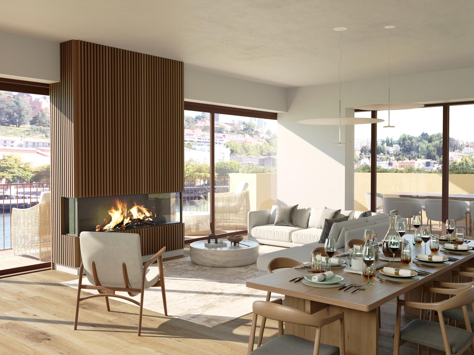 4 bedroom flat with outdoor area in the most recent development next to the Douro River