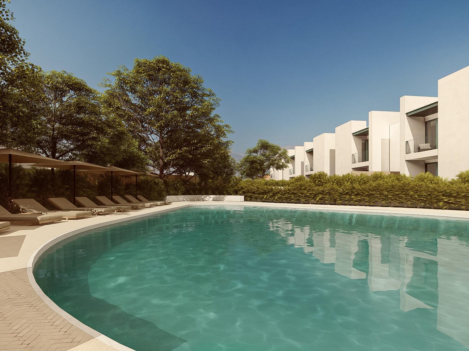 3 bedroom flat with terrace and garden in a new development in Porto Covo