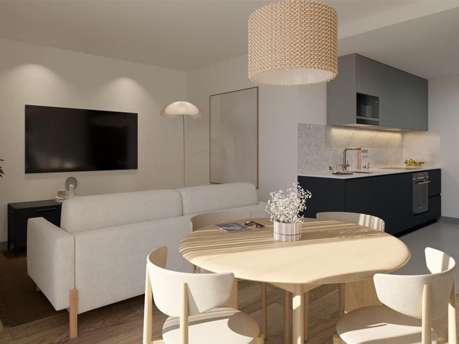 Studio flat with balcony in a new development in Carcavelos