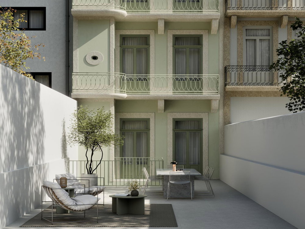 0+1 bedroom flat with balcony in a new development in downtown Porto