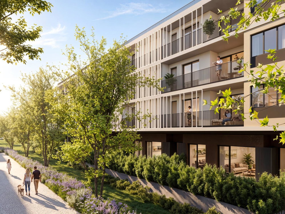 2 bedroom flat with balcony and parking in new development