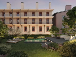 1 bedroom flat with parking in condominium with pool and garden