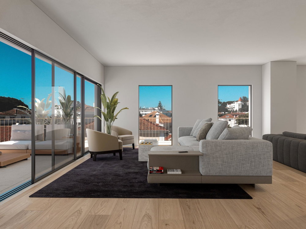 4+1 bedroom apartment, new, at Melo e Sousa 670, in Estoril, Cascais.