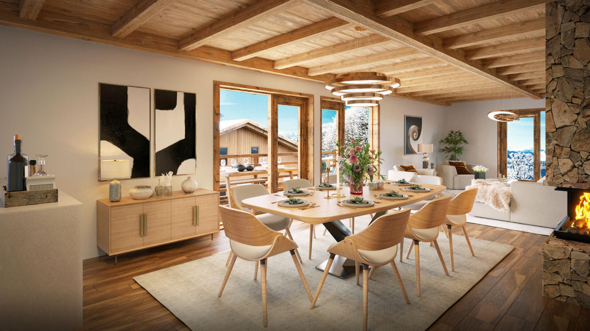 New chalet - Ski-in/ski-out - Unobstructed views for sale in Megeve 415747170