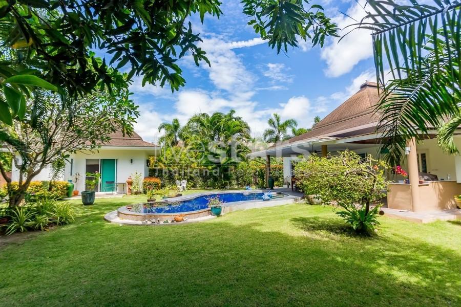 Stunning 3 Bedroom Pool Villa for Sale in Hua Hin with Large Tropical Garden and Guesthouse
