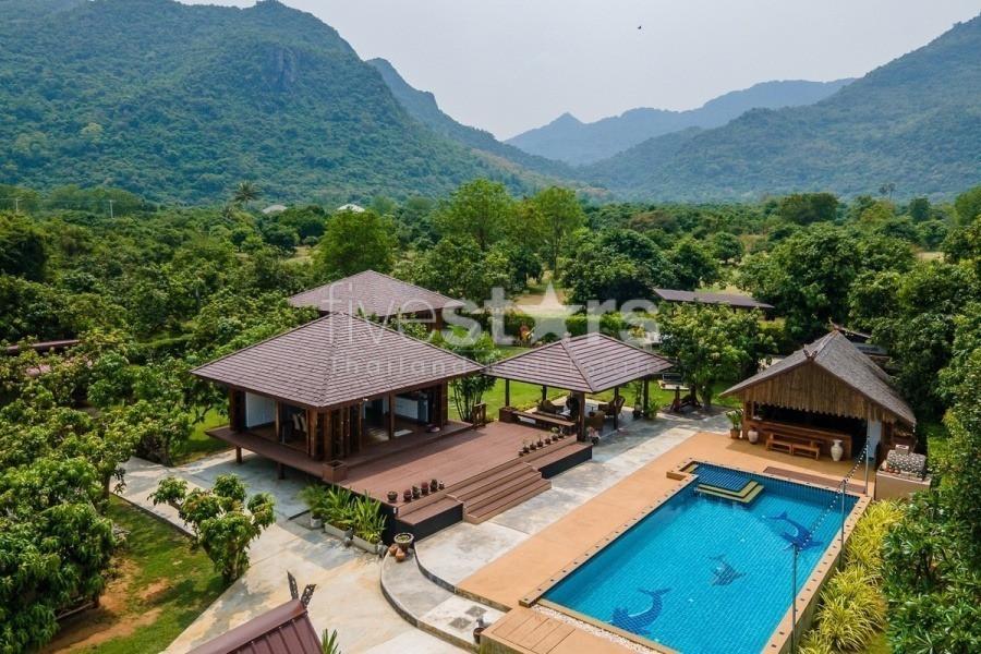 Authentic Thai Teakwood Villa Estate with Guest Bungalows and Mountain Views Near Sam Roi Yot – Reduced Price 3634305345
