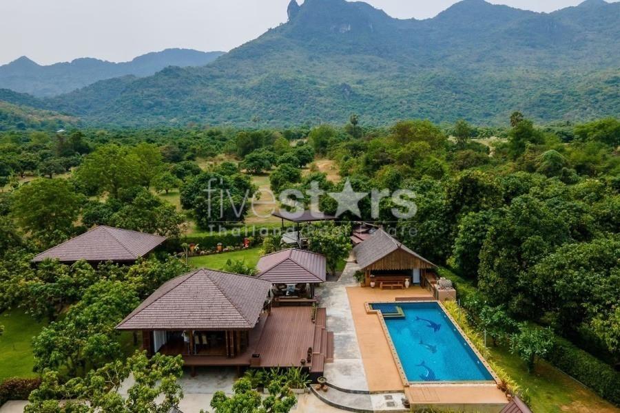 Authentic Thai Teakwood Villa Estate with Guest Bungalows and Mountain Views Near Sam Roi Yot – Reduced Price 3634305345