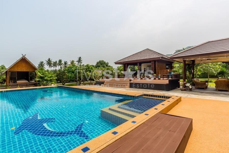 Authentic Thai Teakwood Villa Estate with Guest Bungalows and Mountain Views Near Sam Roi Yot – Reduced Price 3634305345