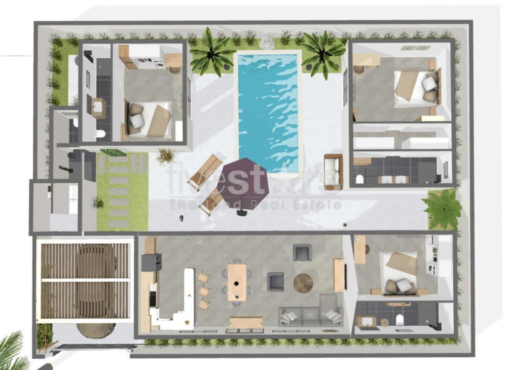 Lease for sale 3 bedroom Beach South Koh Samui 3996048164