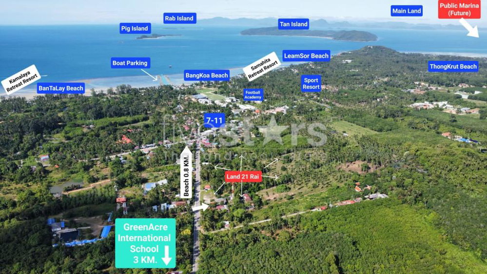 FOR SALE – FLAT LAND BANG KAO KOH SAMUI ( 21 RAI ) 3381960357