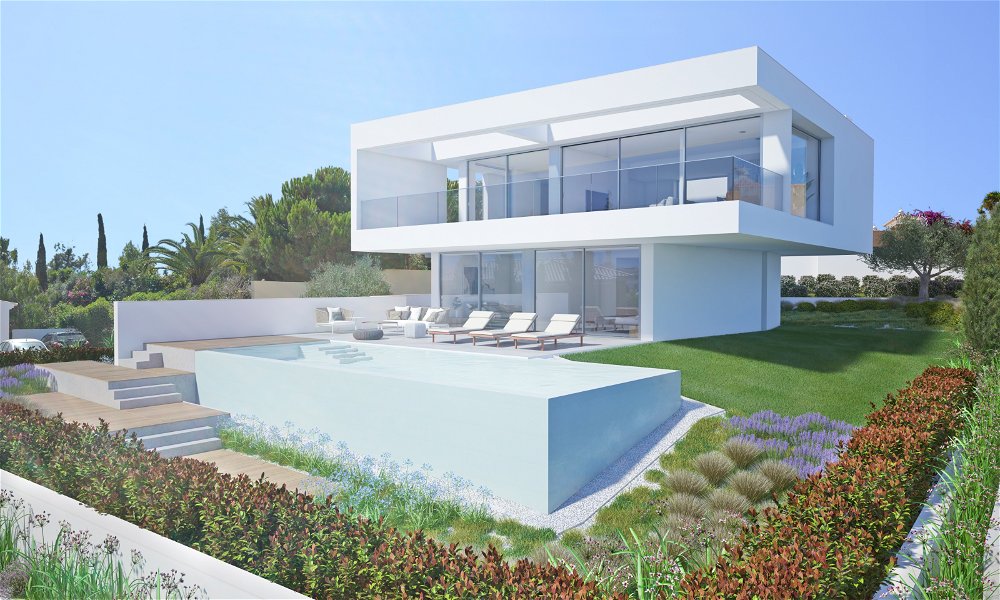 3 bedrooms villa, under construction, sea and pool view, Praia da Luz, Lagos, Algarve 3422196369