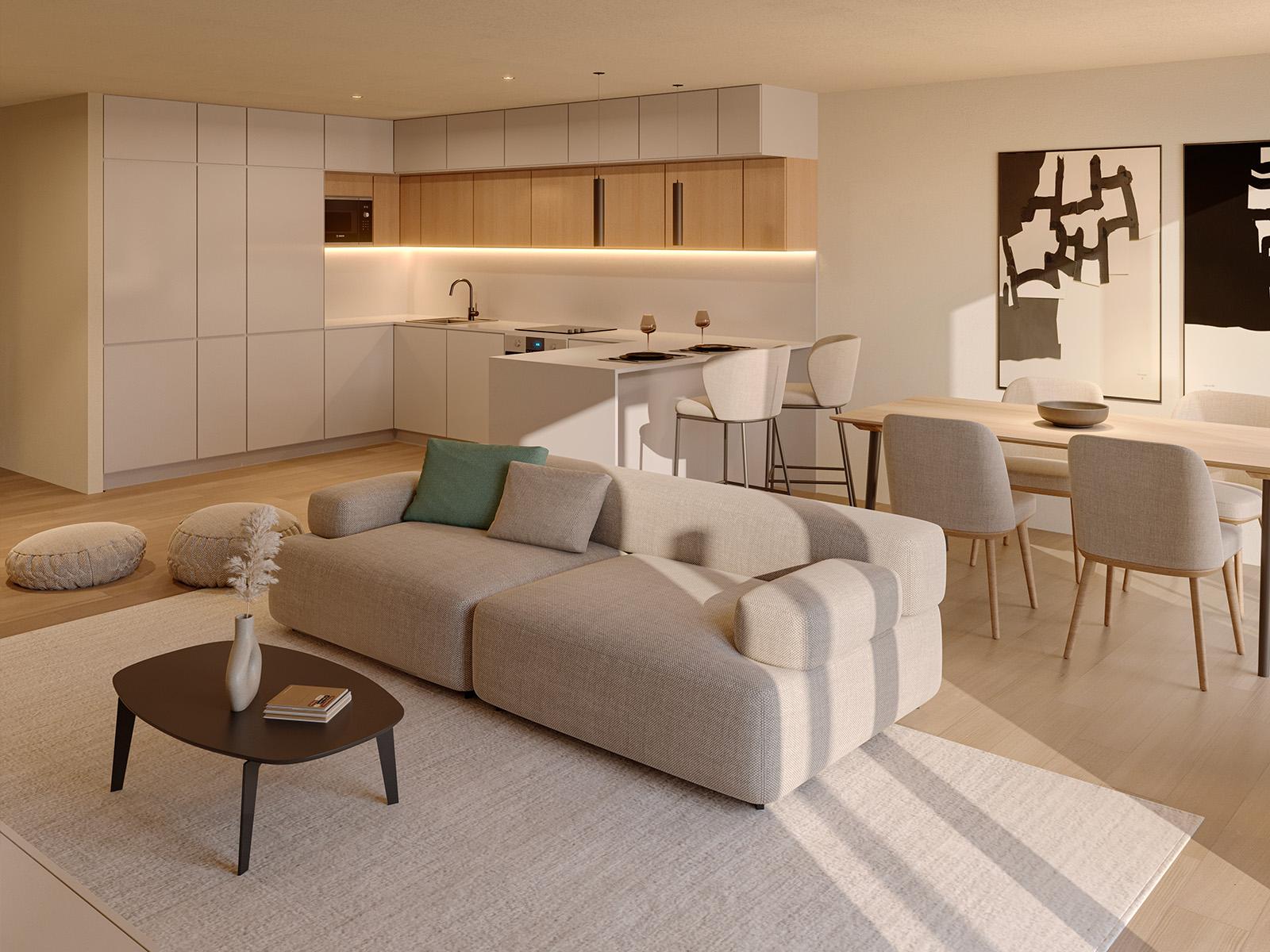 2 bedroom flat with balconies in a new development in Benfica