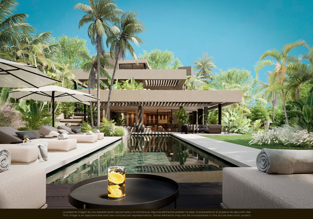 Luxury contemporary villa for sale in Nueva Andalucía with infinity pool and tropical garden 1029431586