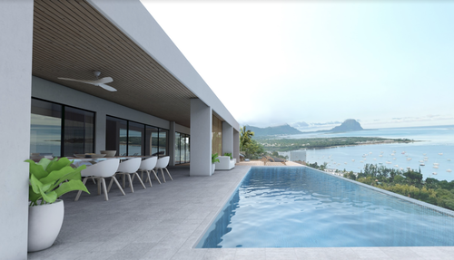 Invest in a magnificent villa with a panoramic view on the Morne and the lagoon of West Mauritius 1950448966