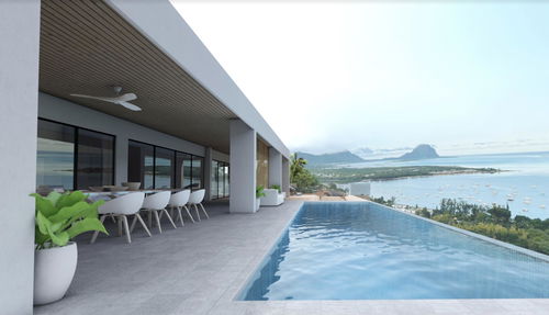 Invest in a magnificent villa with a panoramic view on the Morne and the lagoon of West Mauritius 3651661992