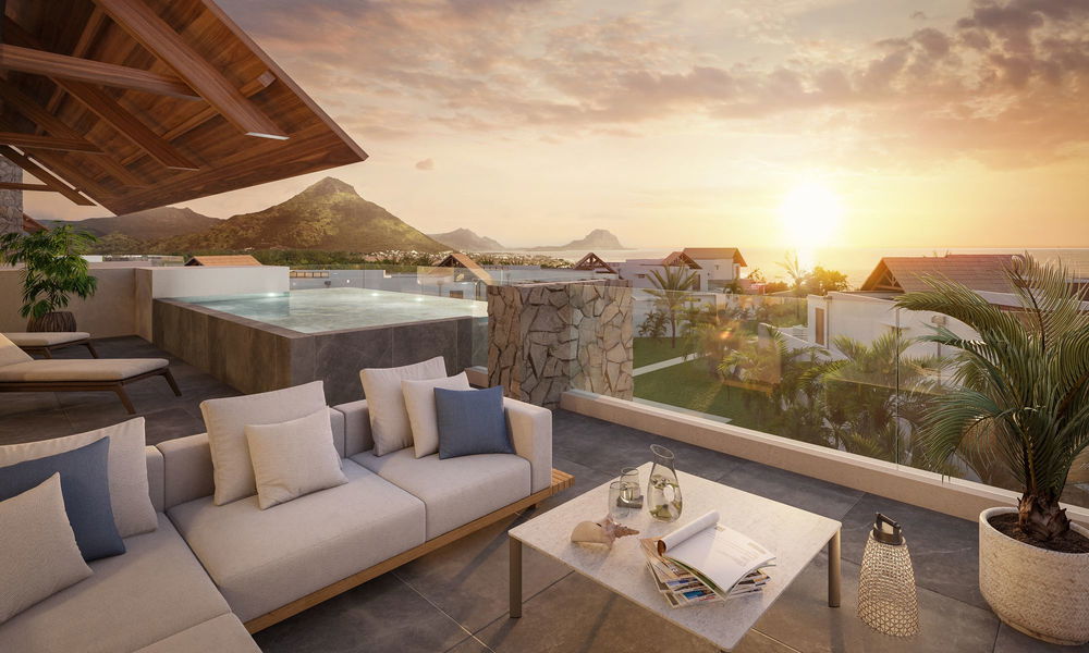 Experience exclusivity with Fine Luxury Property: luxury penthouse with pool, view of Le Morne 394214865