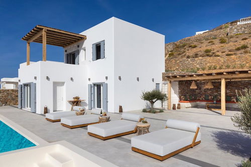 Architect-designed villa with infinity pool, minimalist design and panoramic sea view in Syros, Greece 516810698