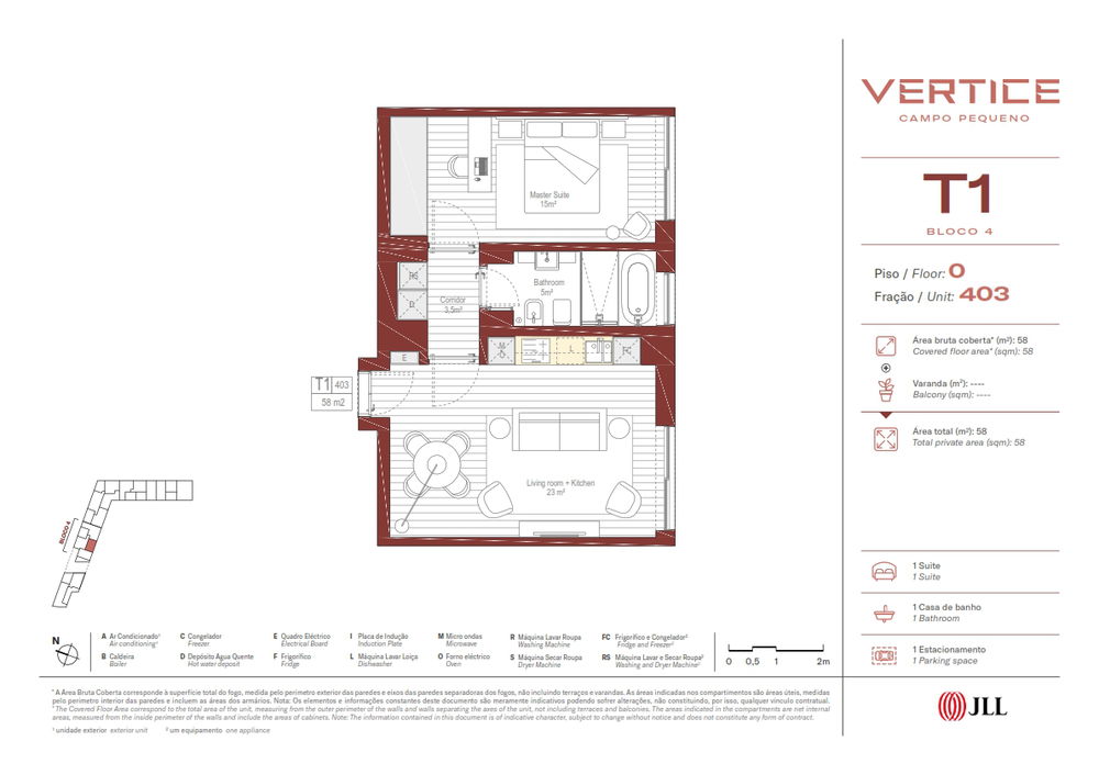 1-bedroom apartment with parking space, at the Vertice, Lisbon 2338021511