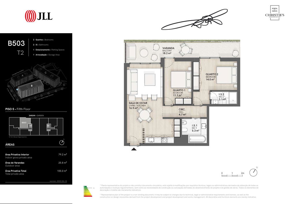 2 bedroom apartment with balcony in Telheiras, Lisbon 4219028619