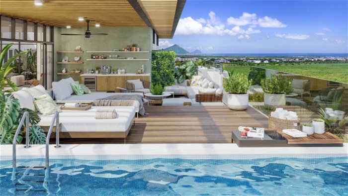 Superb penthouse for sale in a residential complex in Cascavelle, Mauritius 953654001