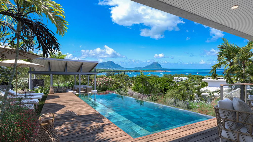 New Villa with Panoramic Views of the Sea and Le Morne Mountain for Sale in Rivière Noire, Mauritius 2328013290