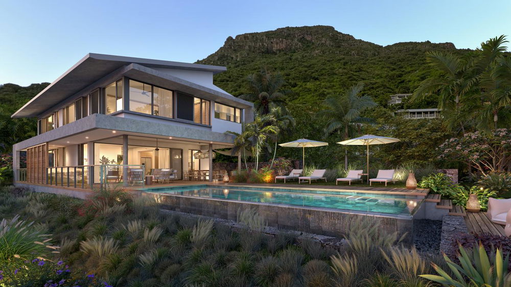 New Villa with Panoramic Views of the Sea and Le Morne Mountain for Sale in Rivière Noire, Mauritius 2328013290