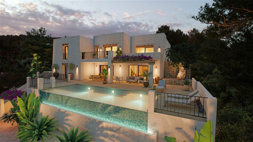 ibizan style villa with sea view for sale in moraira 1020470146