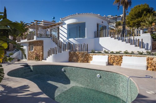 A new Ibiza-style villa is for sale in Benimeit, Moraira. 2359774986